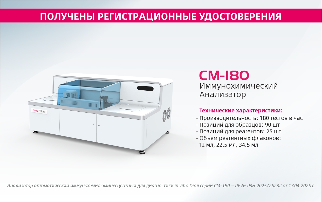 Иммунохимический анализатор DIRUI CM-180